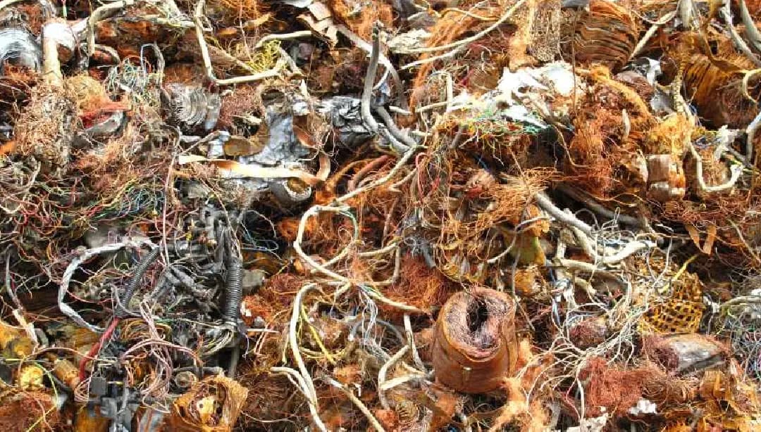 Copper cable and motor windings stripped for recycling